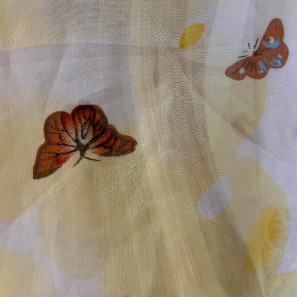 Yellow butterfly print chiffon scarf top - Picture 4 of 4